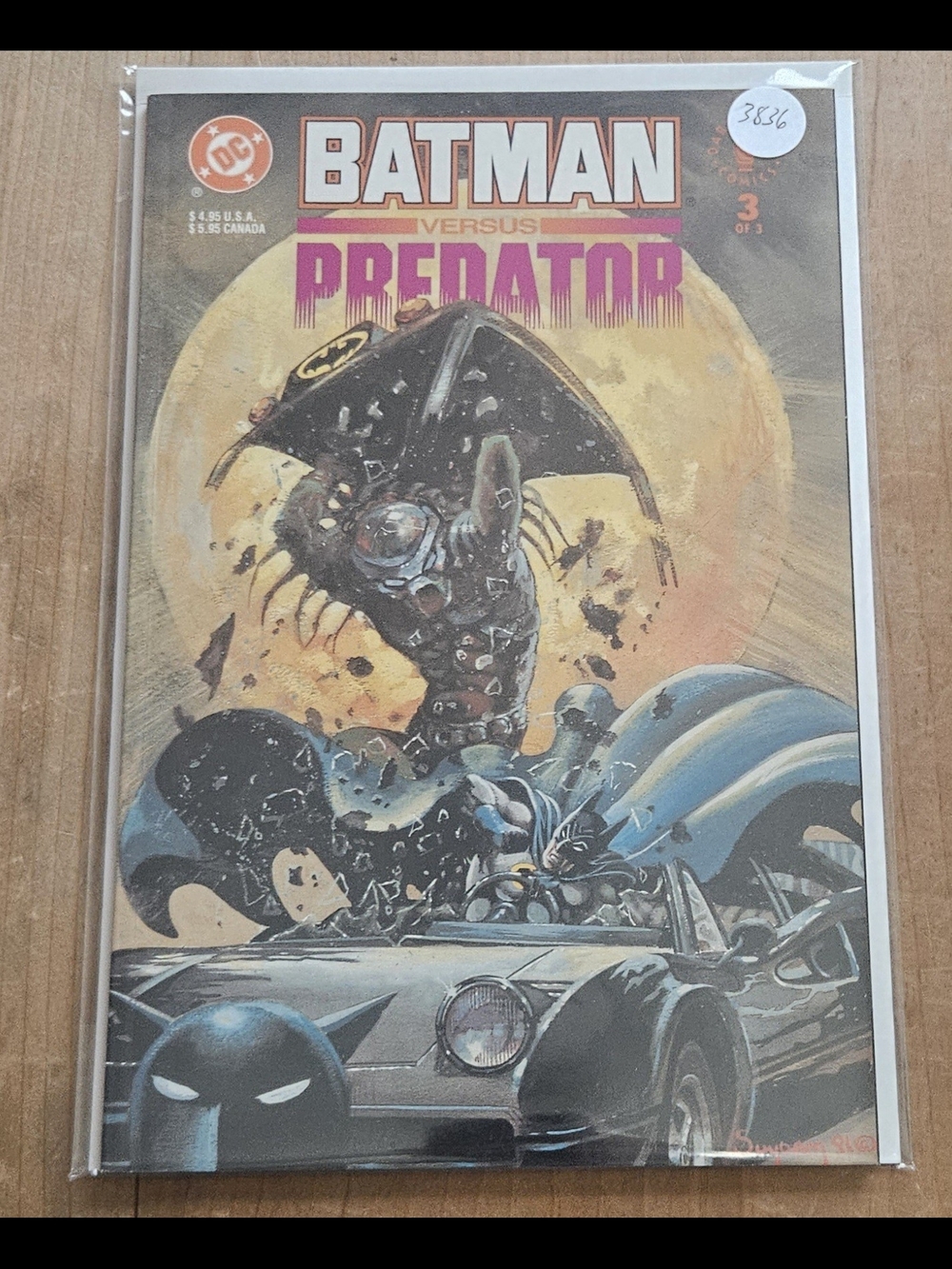 Batman versus Predator #3 NM+ (DC Dark Horse,1991) Prestige Painted Cvr! Warner!